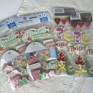 Wedding Theme Scrapbooking Stickers - 4 packs